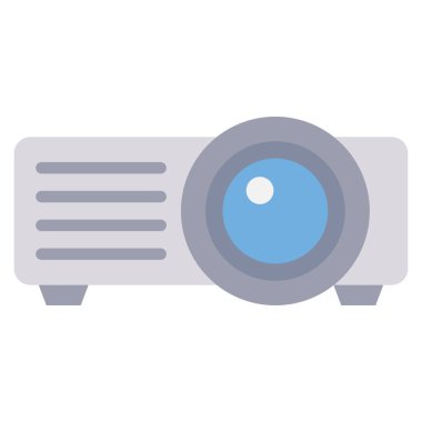 Sinema yassı ikonu, vektör illüstrasyonu. kamera