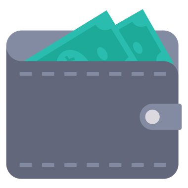 Money Flat icons for purse & money 