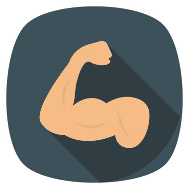 Sağlıklı yaşam kas ve zindelik için düz simge 