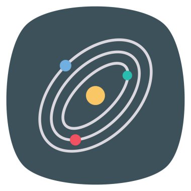 Planets Flat icons for milky way  & macrocosm