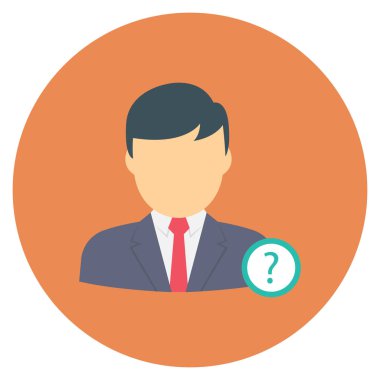 Soru işareti & çalışanı için Başlangıç Düz simgesi 