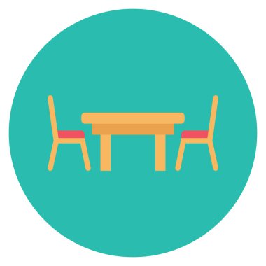 Koltuk & tablosu için Mobilya Düz simgeleri