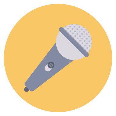 Sinema yassı ikonu, vektör illüstrasyonu. mikrofon