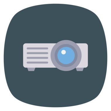 Sinema yassı ikonu, vektör illüstrasyonu. kamera 