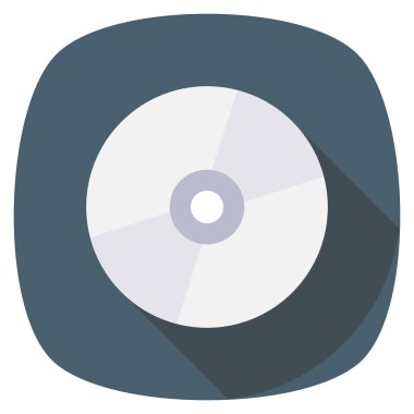 Sinema yassı ikonu, vektör illüstrasyonu. disk