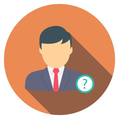 Soru işareti & çalışanı için Başlangıç Düz simgesi 