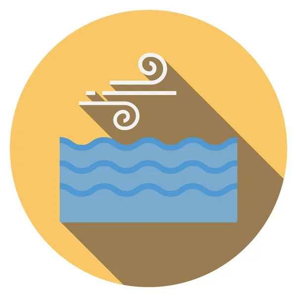 Weer Flat Icon Voor Lucht Oceaan — Stockvector