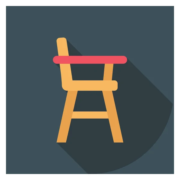 Muebles Iconos Planos Para Escritorio Silla — Vector de stock