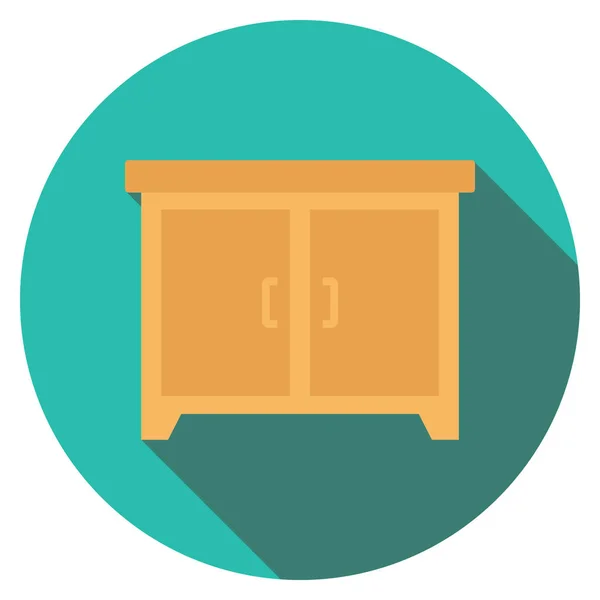 橱柜和木制家具扁平图标 — 图库矢量图片