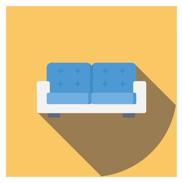 Furniture Ikon Rata Untuk Sofa Tempat Duduk - Stok Vektor