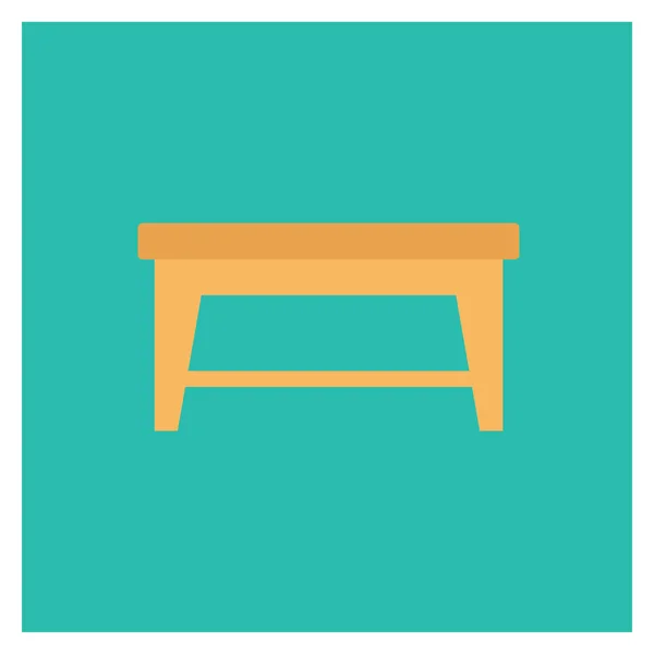 Furniture Flat Ikon Untuk Meja Kayu - Stok Vektor