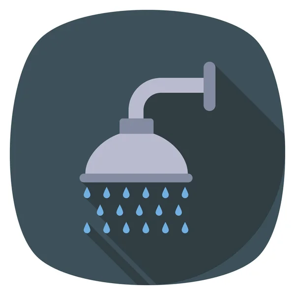 Healthy Life Flat Icon Showering Washroom — 스톡 벡터