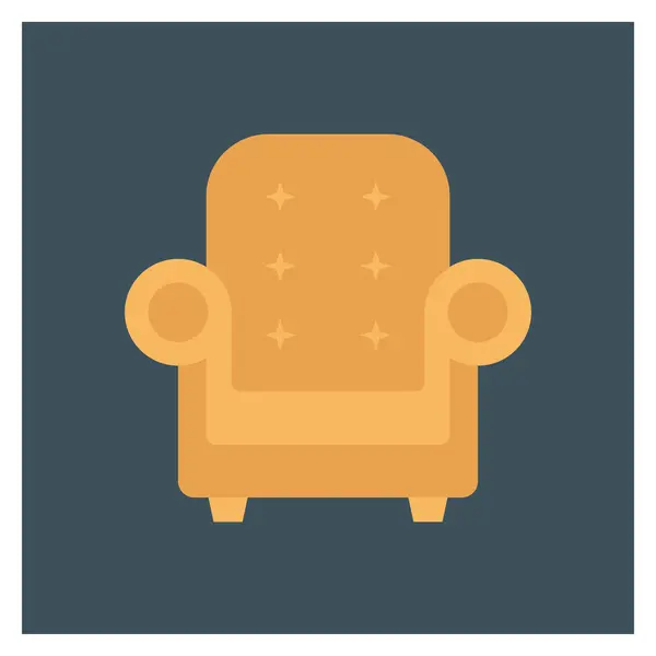 Móveis Ícones Planos Para Sofá Assentos — Vetor de Stock