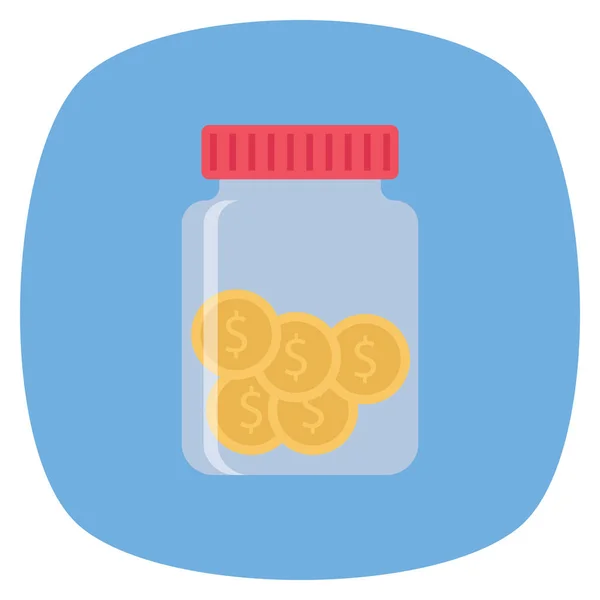 Money Flat Icons Currency Jar — Stock Vector