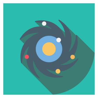 Planets Flat icons for milky way  & macrocosm 