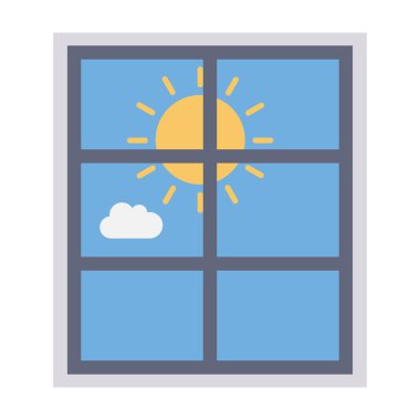 Pencere ve gündoğumu için Gündüz & Gece Düz simgeleri 