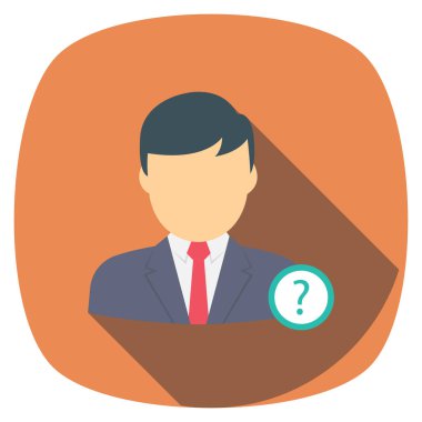 Soru işareti & çalışanı için Başlangıç Düz simgesi 