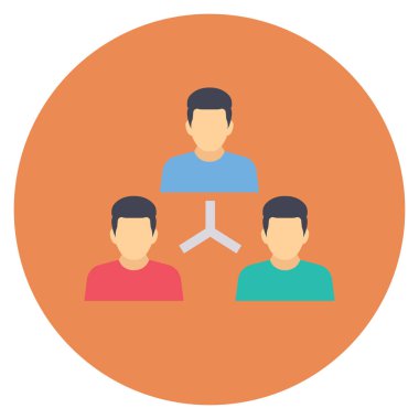 Management Flat icon for organization  & teamwork 