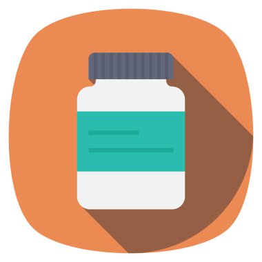 Protein ve vitaminler için sağlıklı yaşam düz simgesi