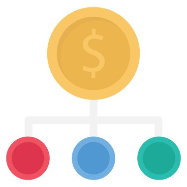 Money Flat icons for connection  & dollar 
