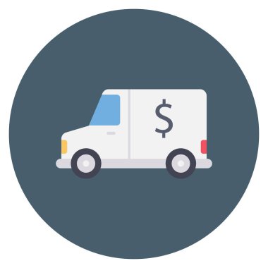 Money Flat icons for van  & vehicle 