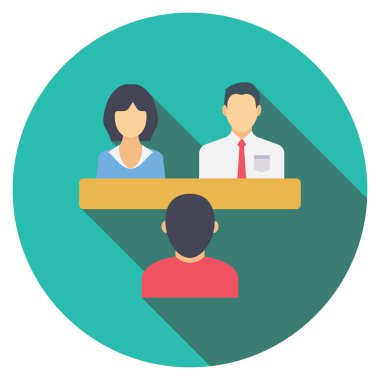 Çalışanlarla & röportaj için İş Görüşmesi Düz simgesi 