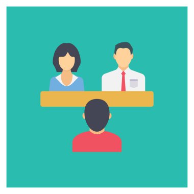 Çalışanlarla & röportaj için İş Görüşmesi Düz simgesi 