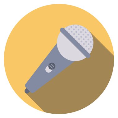 Sinema yassı ikonu, vektör illüstrasyonu. mikrofon