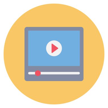 Sinema yassı ikonu, vektör illüstrasyonu. çalName