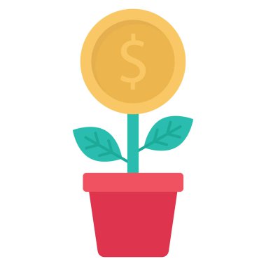 Dolar artışı için Para Düzlüğü simgeleri 