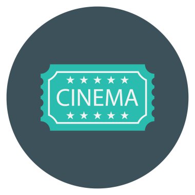 Sinema yassı simgesi, vektör illüstrasyonu.  