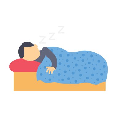 Yatak odası ve yatak odası için Gündüz & Gece Düz simgeleri 