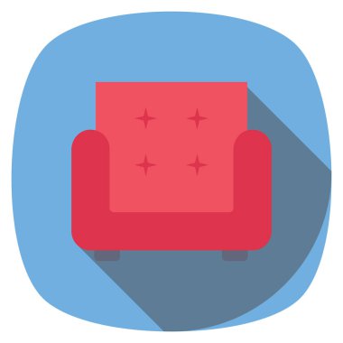 Sinema yassı ikonu, vektör illüstrasyonu. sandalye