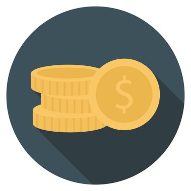 Startup Flat icons for coins & currency 