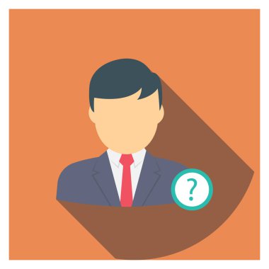 Soru işareti & çalışanı için Başlangıç Düz simgesi 