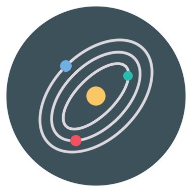 Planets Flat icons for milky way  & macrocosm