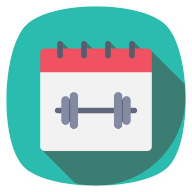 Tarih ve ay için sağlıklı yaşam Düz simgesi 