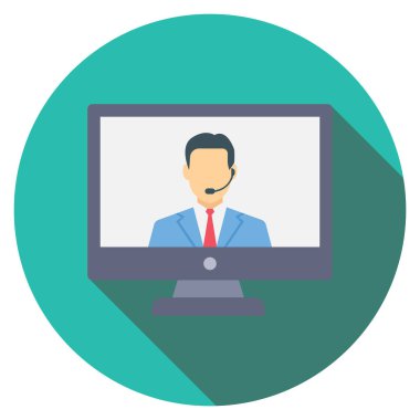 Startup Flat icons for call & meeting 