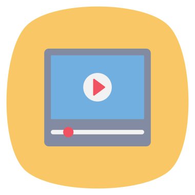 Sinema yassı ikonu, vektör illüstrasyonu. çalName