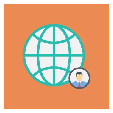 Dünya & Ağ için Başlangıç Düz simgesi 