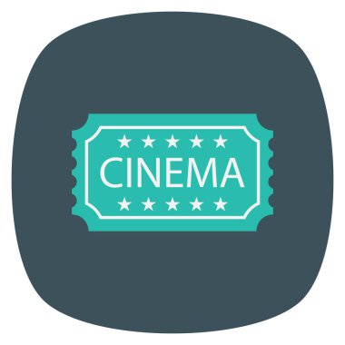 Sinema yassı simgesi, vektör illüstrasyonu. 