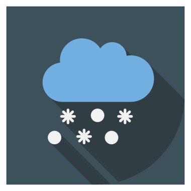 Weather Flat icon for cloud  & snowfall