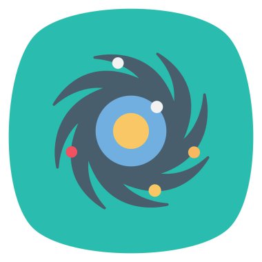 Planets Flat icons for milky way  & macrocosm 