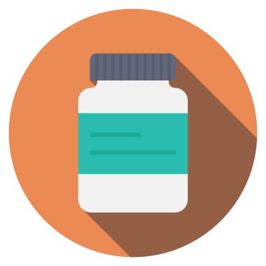 Protein ve vitaminler için sağlıklı yaşam düz simgesi