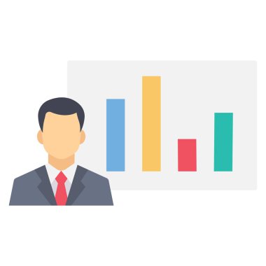 Grafik & çizelgesi için Yönetim Düz simgesi