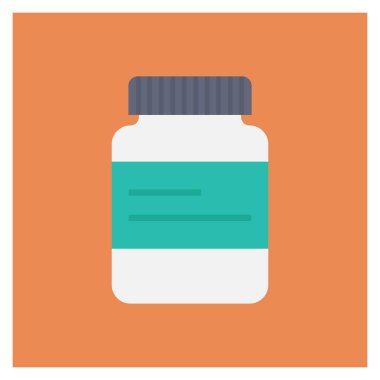 Protein ve vitaminler için sağlıklı yaşam düz simgesi