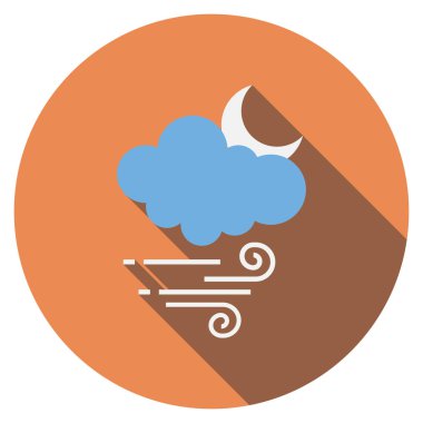 Weather Flat icon for moon  & wind 