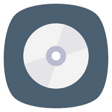 Sinema yassı ikonu, vektör illüstrasyonu. disk