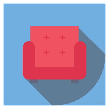 Sinema yassı ikonu, vektör illüstrasyonu. sandalye