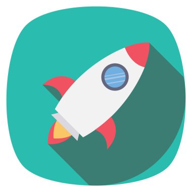 Roketi & yükseltmek için Düz simge başlat 